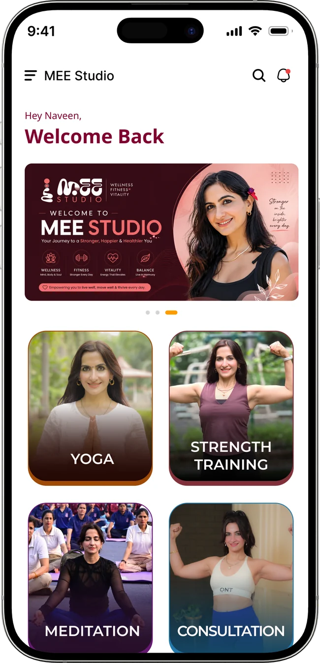 Mee Studio app on iPhone